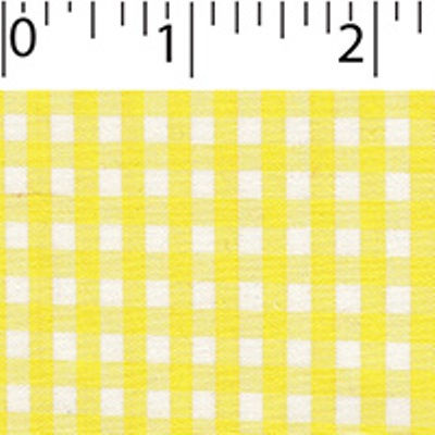 light weight polyester cotton 1/8 inch gingham in yellow and white