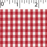 light weight polyester cotton 1/8 inch gingham in red and white