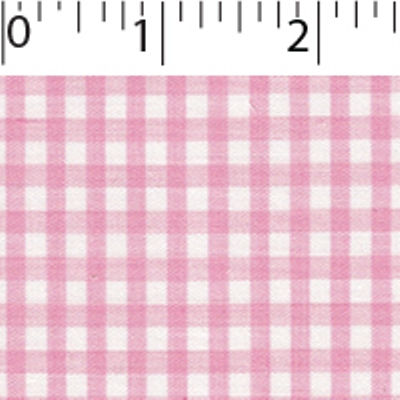 light weight polyester cotton 1/8 inch gingham in pink and white