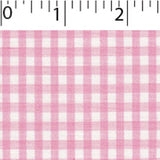 light weight polyester cotton 1/8 inch gingham in pink and white