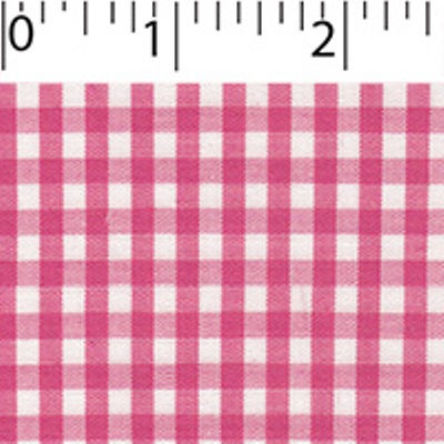 light weight polyester cotton 1/8 inch gingham in bright pink and white