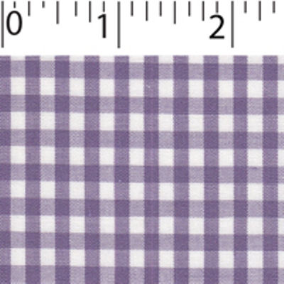 light weight polyester cotton 1/8 inch gingham in lilac and white