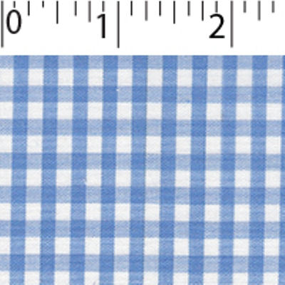 light weight polyester cotton 1/8 inch gingham in light blue and white