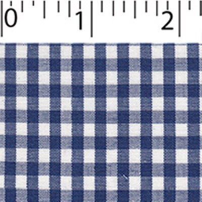 light weight polyester cotton 1/8 inch gingham in royal and white
