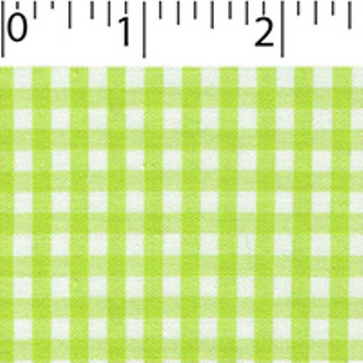 light weight polyester cotton 1/8 inch gingham in apple green and white