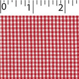 light weight polyester cotton 1/16 inch gingham in red and white