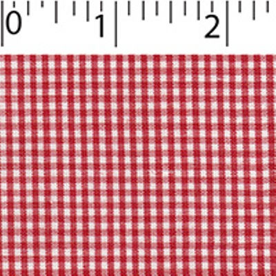 light weight polyester cotton 1/16 inch gingham in red and white