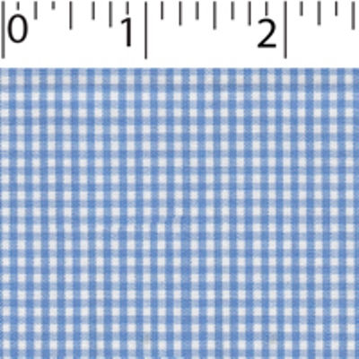 light weight polyester cotton 1/16 inch gingham in light blue and white