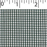 light weight polyester cotton 1/16 inch gingham in dark green and white