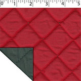 red face and hunter green back polyester cotton quilted broadcloth with 4 oz polyester fill