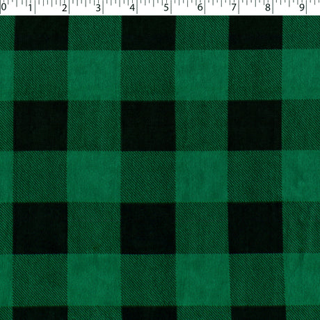 1 1/2" green/black buffalo check flannelette
