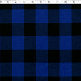 1 1/2" royal/black buffalo check flannelette