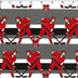 grey ground cotton flannelette with red hockey players