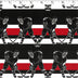black ground cotton flannelette with hockey players