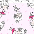 pink ground cotton flannelette with little dancers