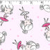pink ground cotton flannelette with little dancers
