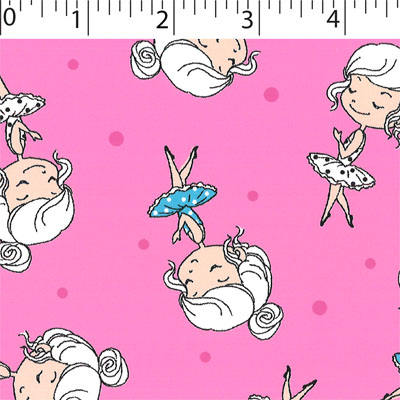 petunia ground cotton flannelette with little dancers