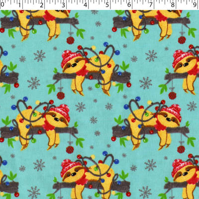 FLANNELETTE PRINTS - FESTIVE SLOTH