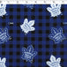 medium weight brushed NHL cotton in the print of Toronto Maple Leafs on a blue and black buffalo check background