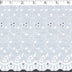 light to medium weight white polyester cotton embroidered eyelet with scalloped finish