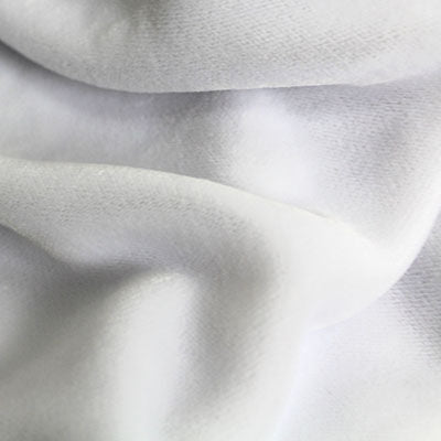 polyester velvet in white 