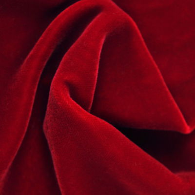 polyester velvet in santa red