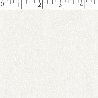 white cotton tone on tone grapevine print