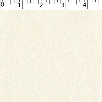 ivory cotton tone on tone grapevine print