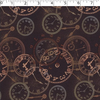 0648032 Poplin Prints - Vintage Clocks
