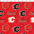 NHL Crest on Crest Calgary Flames print in red