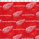 NHL Crest on Crest Detroit Red Wings print in red