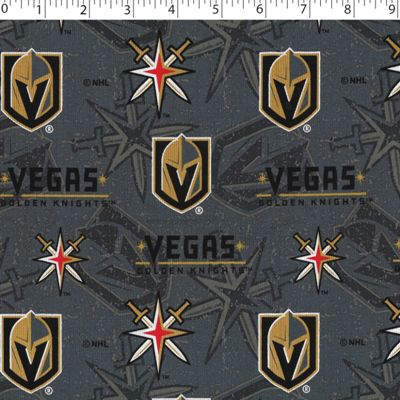 NHL Crest on Crest Las Vegas Golden Knights print in grey and gold