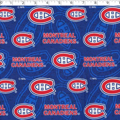 NHL Crest on Crest Montreal Canadiens print in blue and red