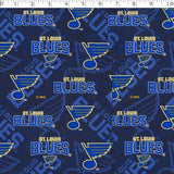 NHL Crest on Crest St Louis Blues print in blue