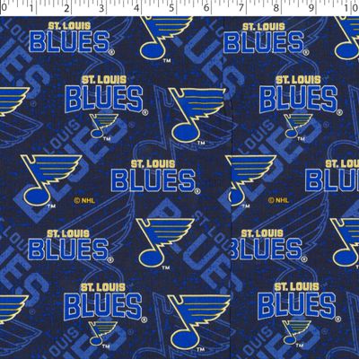 NHL Crest on Crest St Louis Blues print in blue