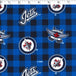 NHL Winnipeg Jets cotton print in blue and black buffalo check design