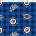 NHL Winnipeg Jets cotton print in blue and black buffalo check design