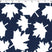 medium weight cotton on royal background with all over white large leaf print