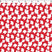 medium weight cotton on red background with all over white small leaf print