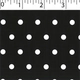 black ground cotton fabric with white big dot prints