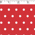 red ground cotton fabric with white big dot prints