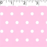 pink ground cotton fabric with white big dot prints