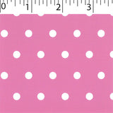 dk pink ground cotton fabric with white big dot prints