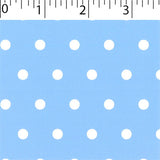 sky ground cotton fabric with white big dot prints
