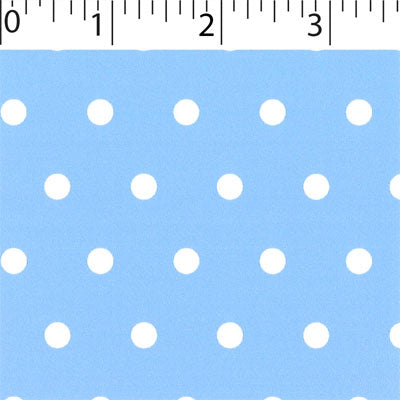 sky ground cotton fabric with white big dot prints