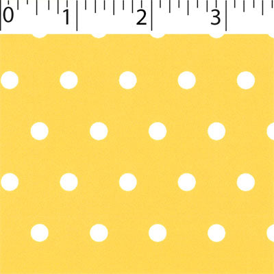 yellow ground cotton fabric with white big dot prints