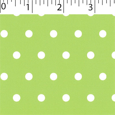 green ground cotton fabric with white big dot prints