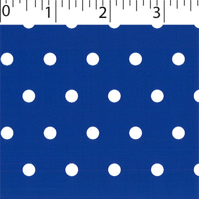 royal ground cotton fabric with white big dot prints