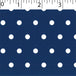navy ground cotton fabric with white big dot prints