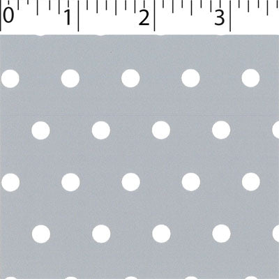 silver ground cotton fabric with white big dot prints